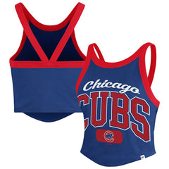Chicago Cubs '47 Women's Trendy Team Rally Sporty Cropped Racerback Tank Top - MLB Tanks