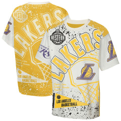 Cream Los Angeles Lakers Outerstuff Youth Top Player All-Over-Print T-Shirt | NBA