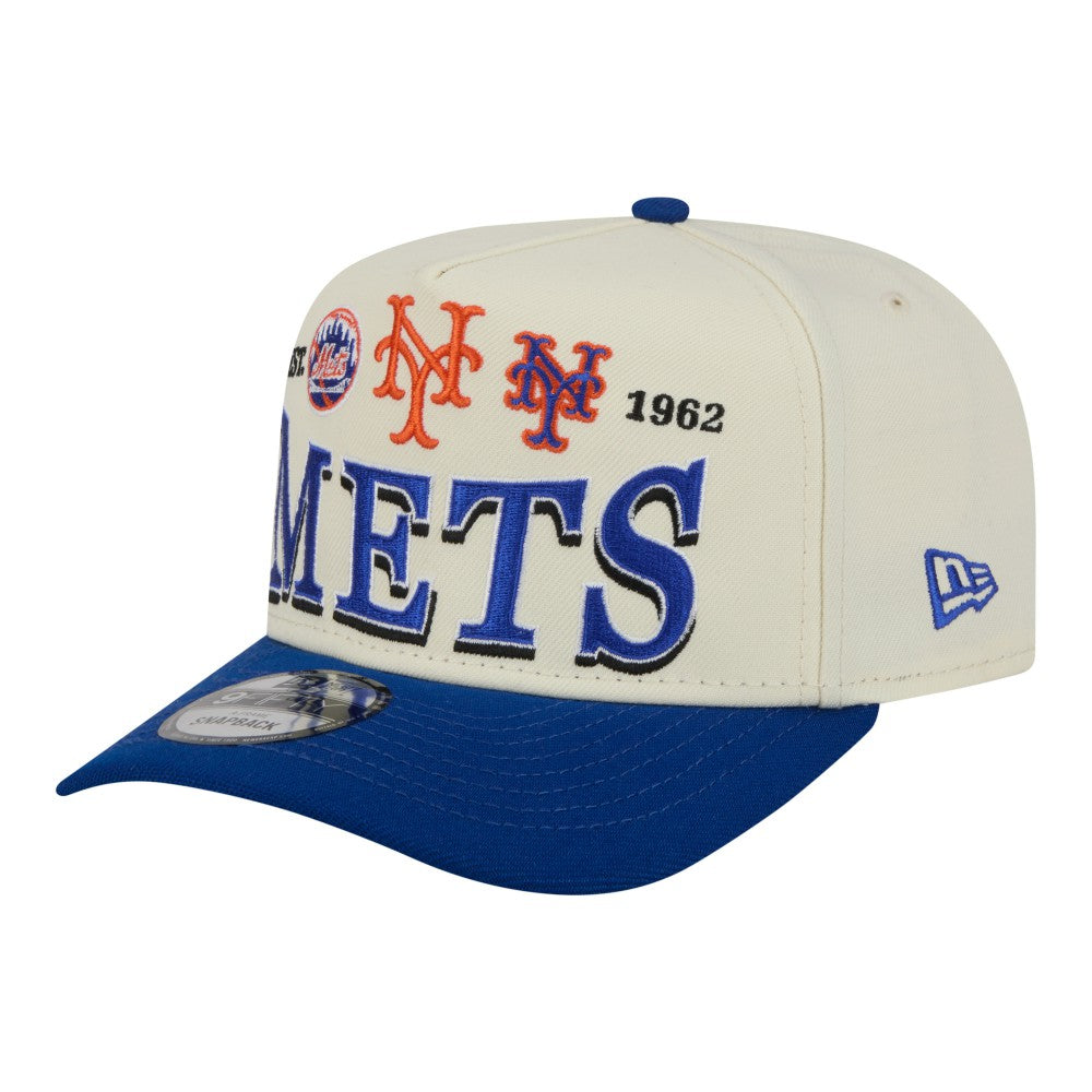 New York Mets New Era Throwback Tri-Hit A-Frame 9FIFTY Adjustable Hat - MLB Hats