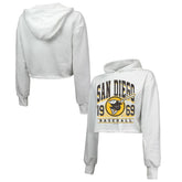 San Diego Padres Majestic Threads Women's Cropped Have A Field Day Tri-Blend Hoodie - MLB Hoodies