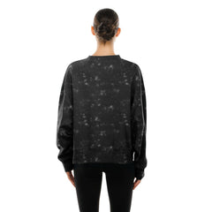 Black Chicago Bulls Women's Throwback Collection Mineral Wash Crewneck Sweatshirt | NBA