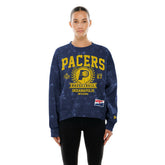 Navy Indiana Pacers Women's Throwback Collection Mineral Wash Crewneck Sweatshirt | NBA