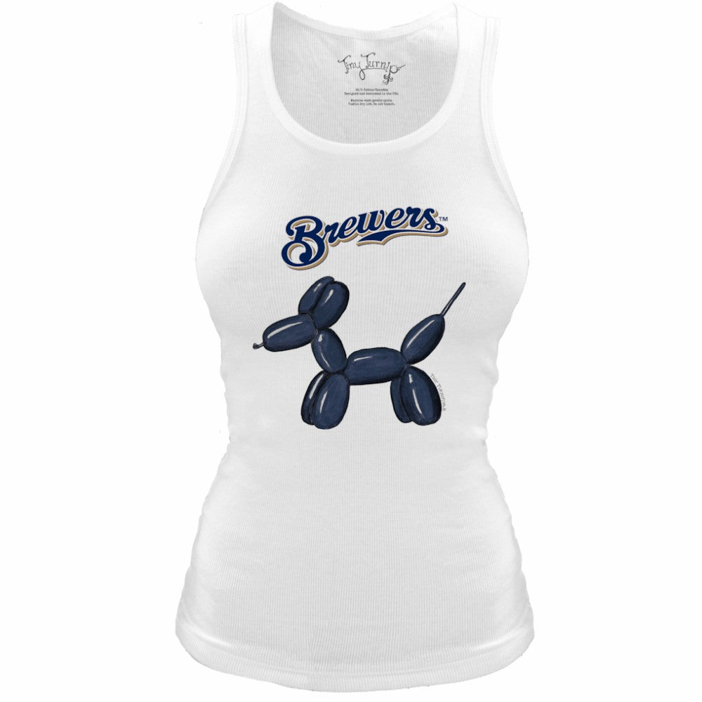 Milwaukee Brewers Tiny Turnip Women's Fitted Balloon Dog Tri-Blend Tank Top - MLB Tanks