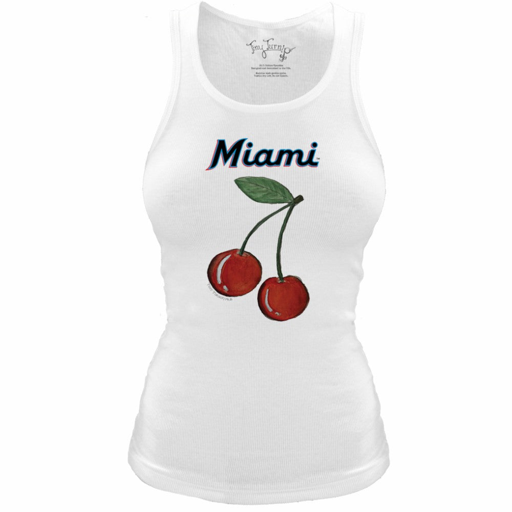 Miami Marlins Tiny Turnip Women's Fitted Cherries Tri-Blend Tank Top - MLB Tanks
