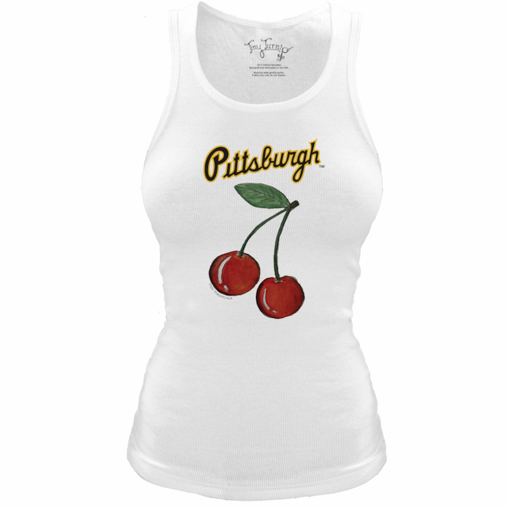 Pittsburgh Pirates Tiny Turnip Women's Fitted Cherries Tri-Blend Tank Top - MLB Tanks