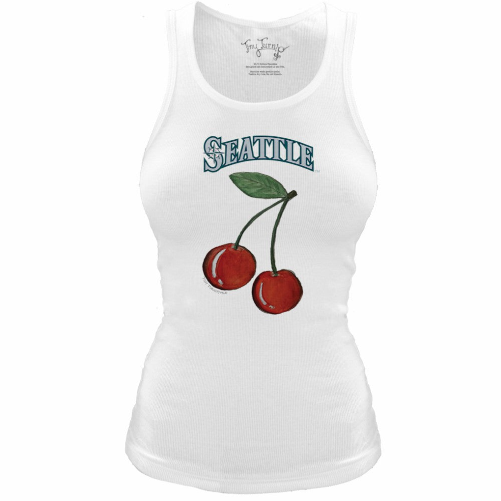 Seattle Mariners Tiny Turnip Women's Fitted Cherries Tri-Blend Tank Top - MLB Tanks