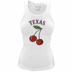 Texas Rangers Tiny Turnip Women's Fitted Cherries Tri-Blend Tank Top - MLB Tanks
