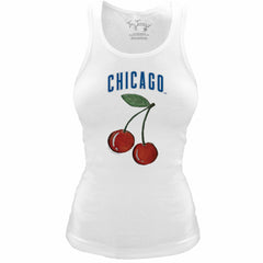 Chicago Cubs Tiny Turnip Women's Fitted Cherries Tri-Blend Tank Top - MLB Tanks