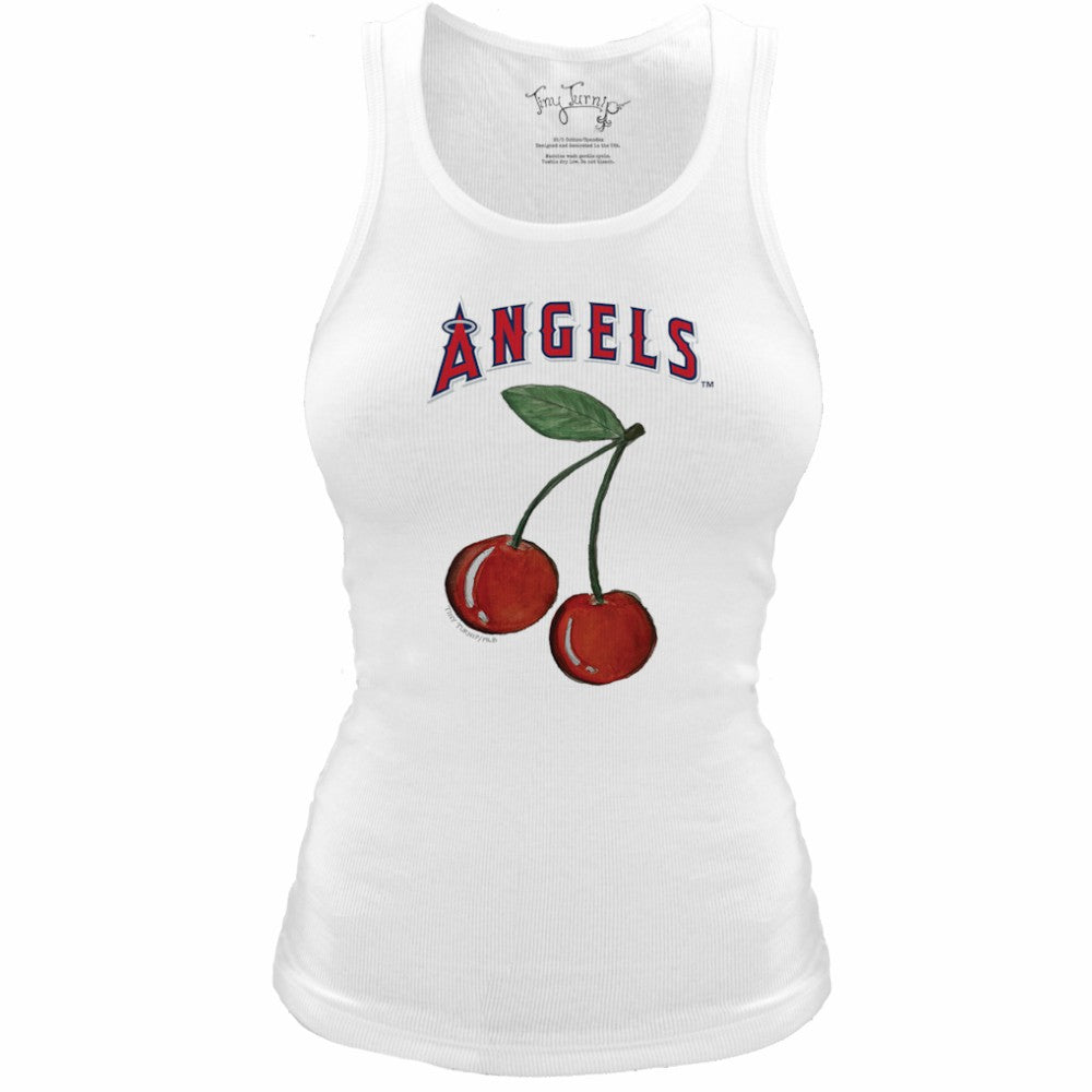 Los Angeles Angels Tiny Turnip Women's Fitted Cherries Tri-Blend Tank Top - MLB Tanks