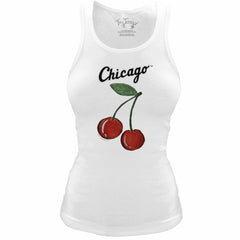 Chicago White Sox Tiny Turnip Women's Fitted Cherries Tri-Blend Tank Top - MLB Tanks