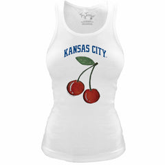 Kansas City Royals Tiny Turnip Women's Fitted Cherries Tri-Blend Tank Top - MLB Tanks