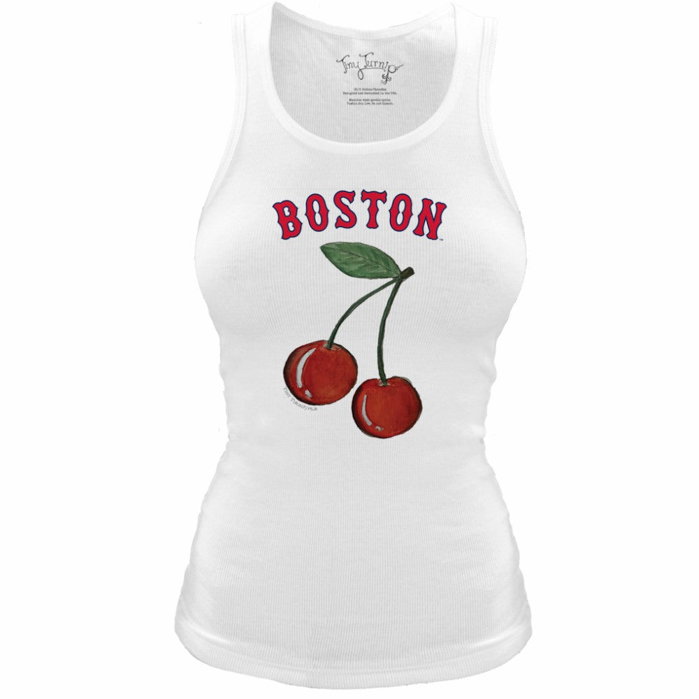 Boston Red Sox Tiny Turnip Women's Fitted Cherries Tri-Blend Tank Top - MLB Tanks