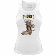 San Diego Padres Tiny Turnip Women's Fitted Vintage Cowboy Boot Tri-Blend Tank Top - MLB Tanks