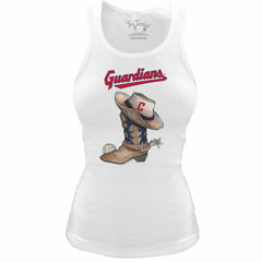 Cleveland Guardians Tiny Turnip Women's Fitted Vintage Cowboy Boot Tri-Blend Tank Top - MLB Tanks