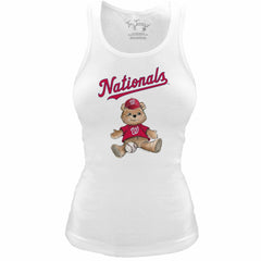 Washington Nationals Tiny Turnip Women's Fitted Teddy Bear Tri-Blend Tank Top - MLB Tanks