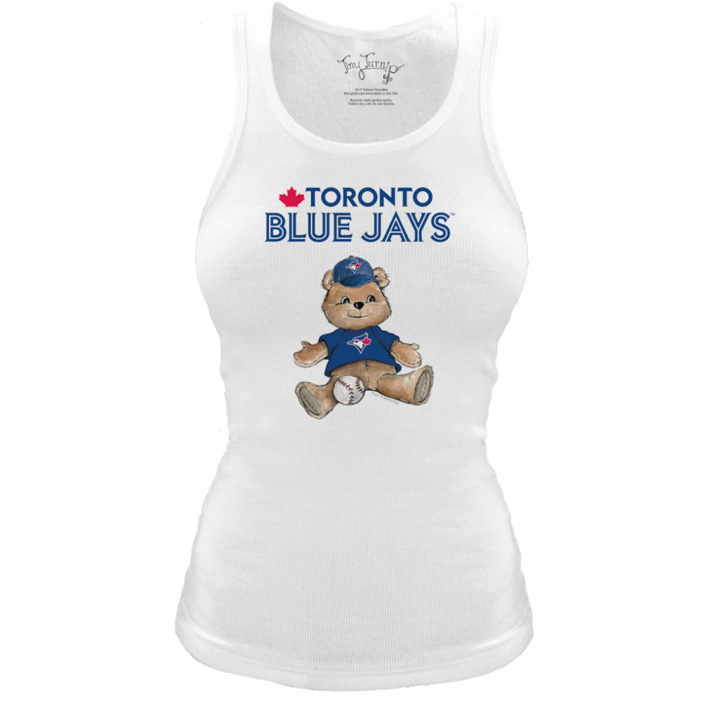 Toronto Blue Jays Tiny Turnip Women's Fitted Teddy Bear Tri-Blend Tank Top - MLB Tanks