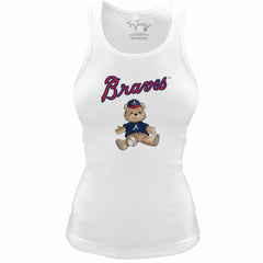Atlanta Braves Tiny Turnip Women's Fitted Teddy Bear Tri-Blend Tank Top - MLB Tanks