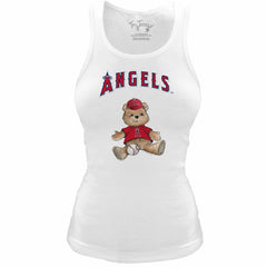 Los Angeles Angels Tiny Turnip Women's Fitted Teddy Bear Tri-Blend Tank Top - MLB Tanks
