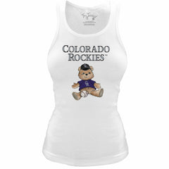 Colorado Rockies Tiny Turnip Women's Fitted Teddy Bear Tri-Blend Tank Top - MLB Tanks
