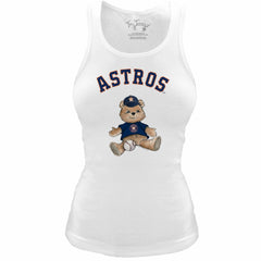 Houston Astros Tiny Turnip Women's Fitted Teddy Bear Tri-Blend Tank Top - MLB Tanks