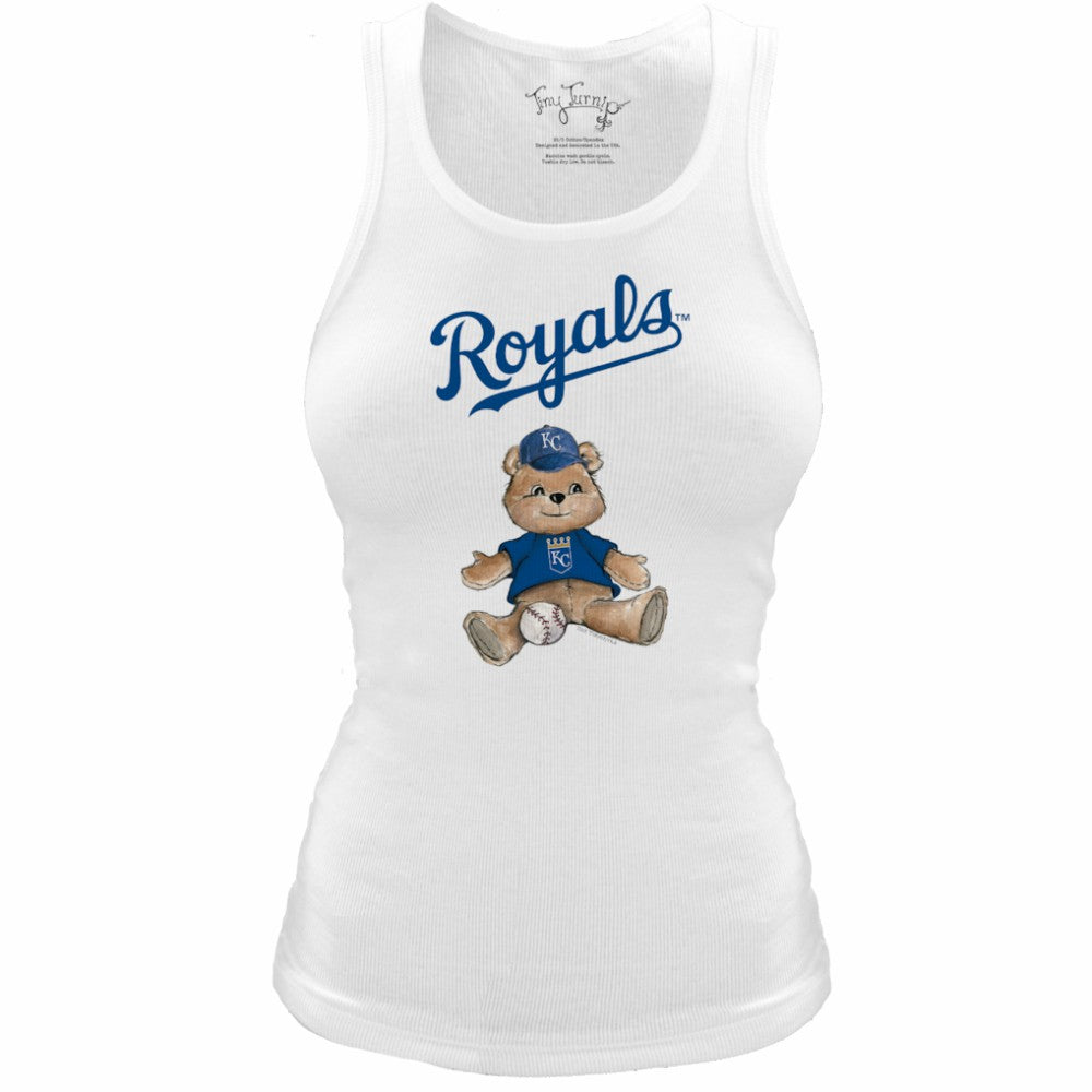 Kansas City Royals Tiny Turnip Women's Fitted Teddy Bear Tri-Blend Tank Top - MLB Tanks