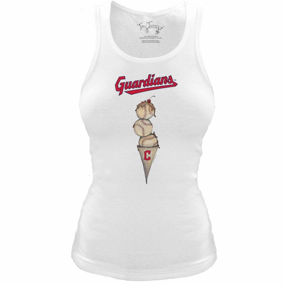 Cleveland Guardians Tiny Turnip Women's Fitted Triple Scoop Tri-Blend Tank Top - MLB Tanks