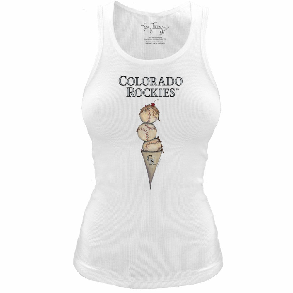 Colorado Rockies Tiny Turnip Women's Fitted Triple Scoop Tri-Blend Tank Top - MLB Tanks