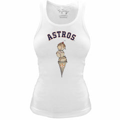 Houston Astros Tiny Turnip Women's Fitted Triple Scoop Tri-Blend Tank Top - MLB Tanks