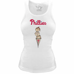 Philadelphia Phillies Tiny Turnip Women's Fitted Triple Scoop Tri-Blend Tank Top - MLB Tanks