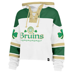 Boston Bruins '47 Women's McLucky Cropped Lacer Hoodie - NHL Hoodies