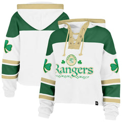 New York Rangers '47 Women's McLucky Cropped Lacer Hoodie - NHL Hoodies