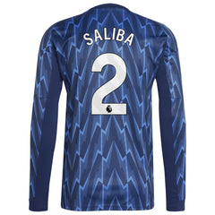William Saliba Arsenal 2025/26 Away Replica Long Sleeve Player Jersey