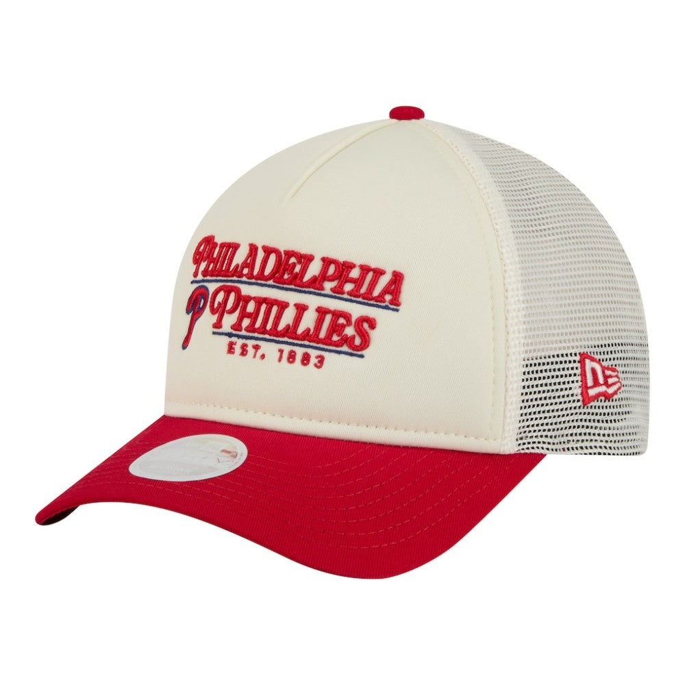 Philadelphia Phillies New Era Women's Retro 9FORTY M-Crown A-Frame Trucker Adjustable Hat - MLB Hats