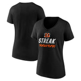 Cincinnati Bengals Women's Streak V-Neck T-Shirt | NFL Hot
