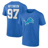 Detroit Lions Aidan Hutchinson Icon Name & Number T-Shirt | NFL Sale