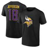 Minnesota Vikings Justin Jefferson Icon Name & Number T-Shirt | NFL Outlet
