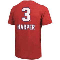 Bryce Harper Philadelphia Phillies Majestic Threads Triblend Name & Number T-Shirt - MLB T-shirts