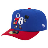 Blue Philadelphia 76ers Injection Cartoon Logo A-Frame 59FIFTY Fitted Hat | NBA