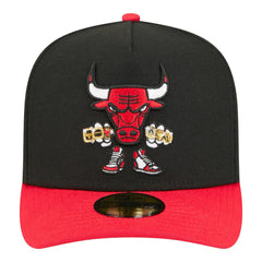 Black Chicago Bulls Injection Cartoon Logo A-Frame 59FIFTY Fitted Hat | NBA