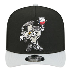Black San Antonio Spurs Injection Cartoon Logo A-Frame 9FIFTY Adjustable Hat | NBA