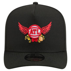 Black Atlanta Hawks Injection Cartoon Logo A-Frame 9FIFTY Adjustable Hat | NBA