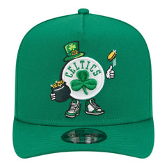 Kelly Green Boston Celtics Injection Cartoon Logo A-Frame 9FIFTY Adjustable Hat | NBA