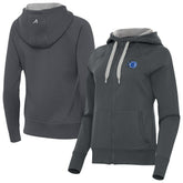 Charcoal Orlando Magic Antigua Women's New Logo Victory Full-Zip Hooded Sweatshirt | NBA