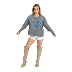 Detroit Lions Gameday Couture Women's French Terry V-Neck Pullover Sweatshirt | NFL Online