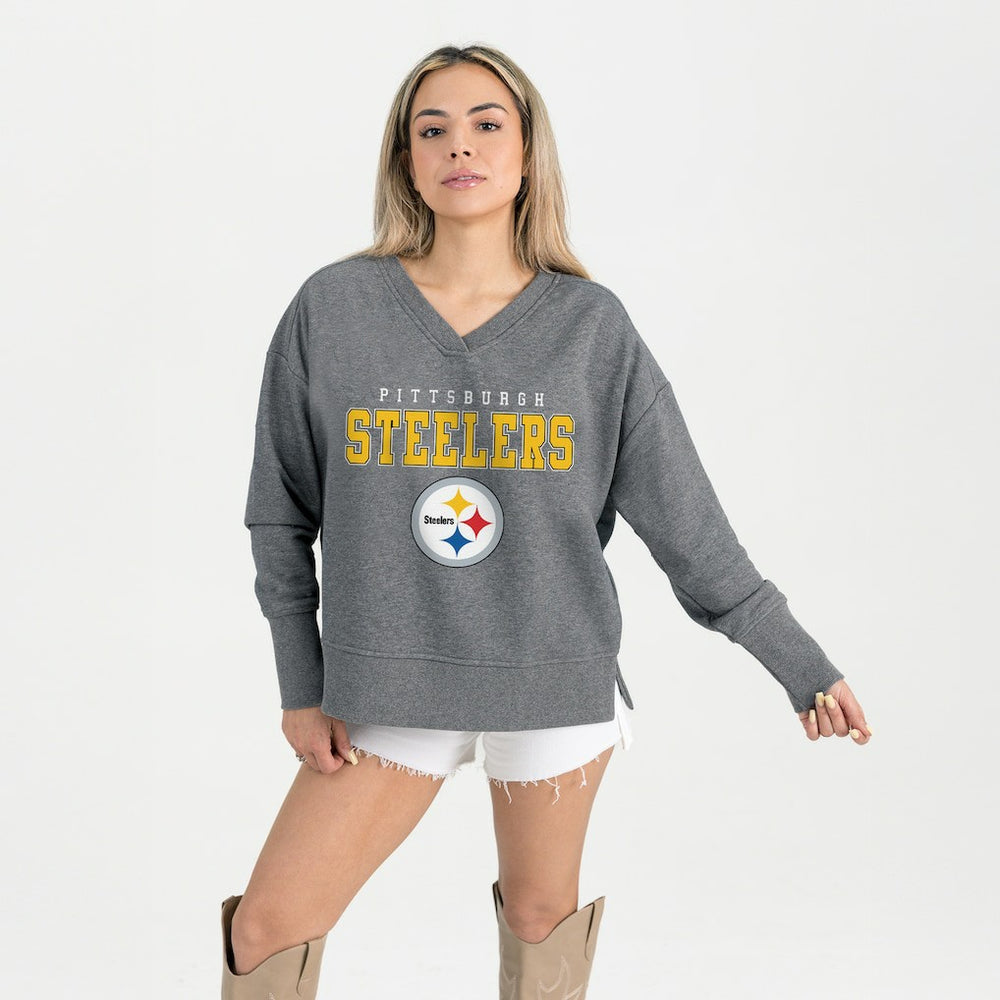 Pittsburgh Steelers Gameday Couture Women's French Terry V-Neck Pullover Sweatshirt | NFL Near me