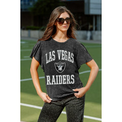 Las Vegas Raiders Gameday Couture Women's Relaxed Flutter Sleeve T-Shirt | NFL Outlet