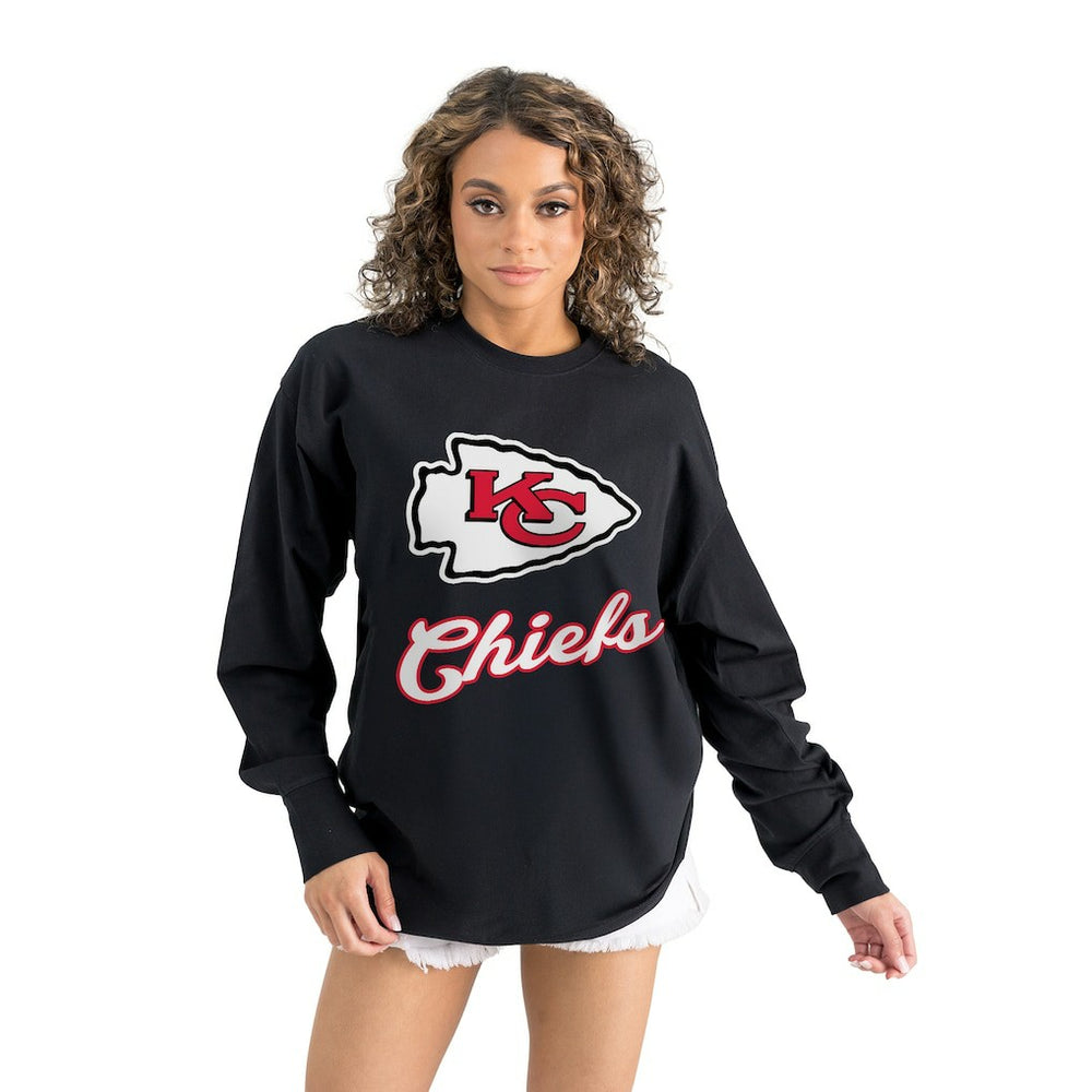 Kansas City Chiefs Gameday Couture Women's Oversized Long Sleeve T-Shirt | NFL New
