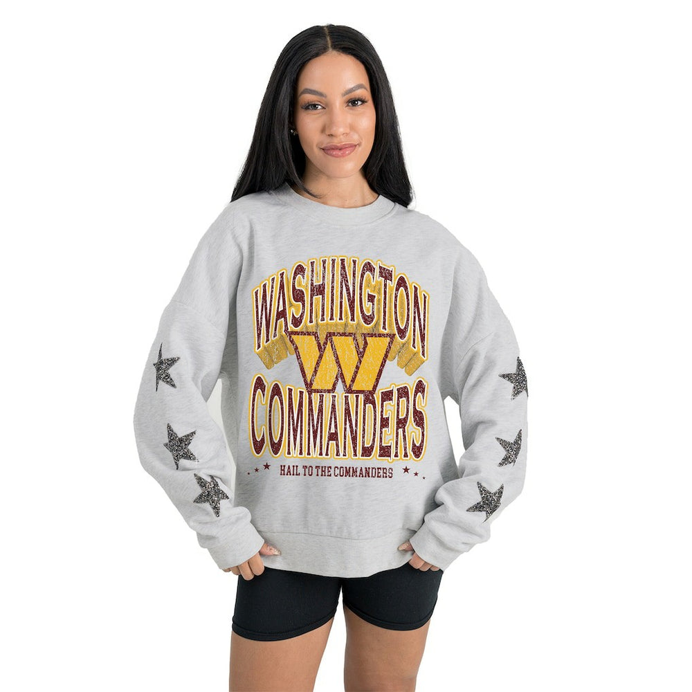 Washington Commanders Gameday Couture Women's Resilience Relaxed Rhinestone Pullover Sweatshirt | NFL Near me