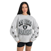 Las Vegas Raiders Gameday Couture Women's Resilience Relaxed Rhinestone Pullover Sweatshirt | NFL US