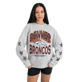 Denver Broncos Gameday Couture Women's Resilience Relaxed Rhinestone Pullover Sweatshirt | NFL Hot